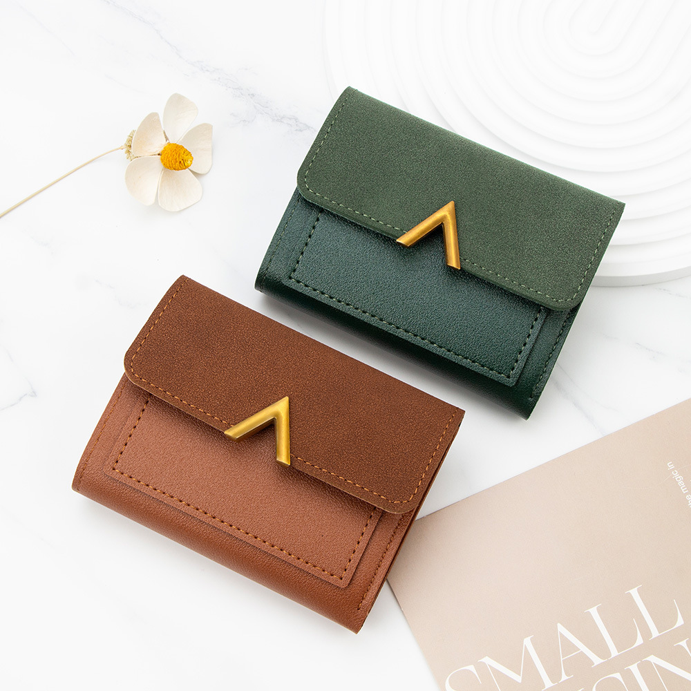 Free Shipping 2025 New Designer Bag New Korean Style Simple Women's Wallet Short Large Capacity Girls' Wallet Student Small Card Holder Coin
