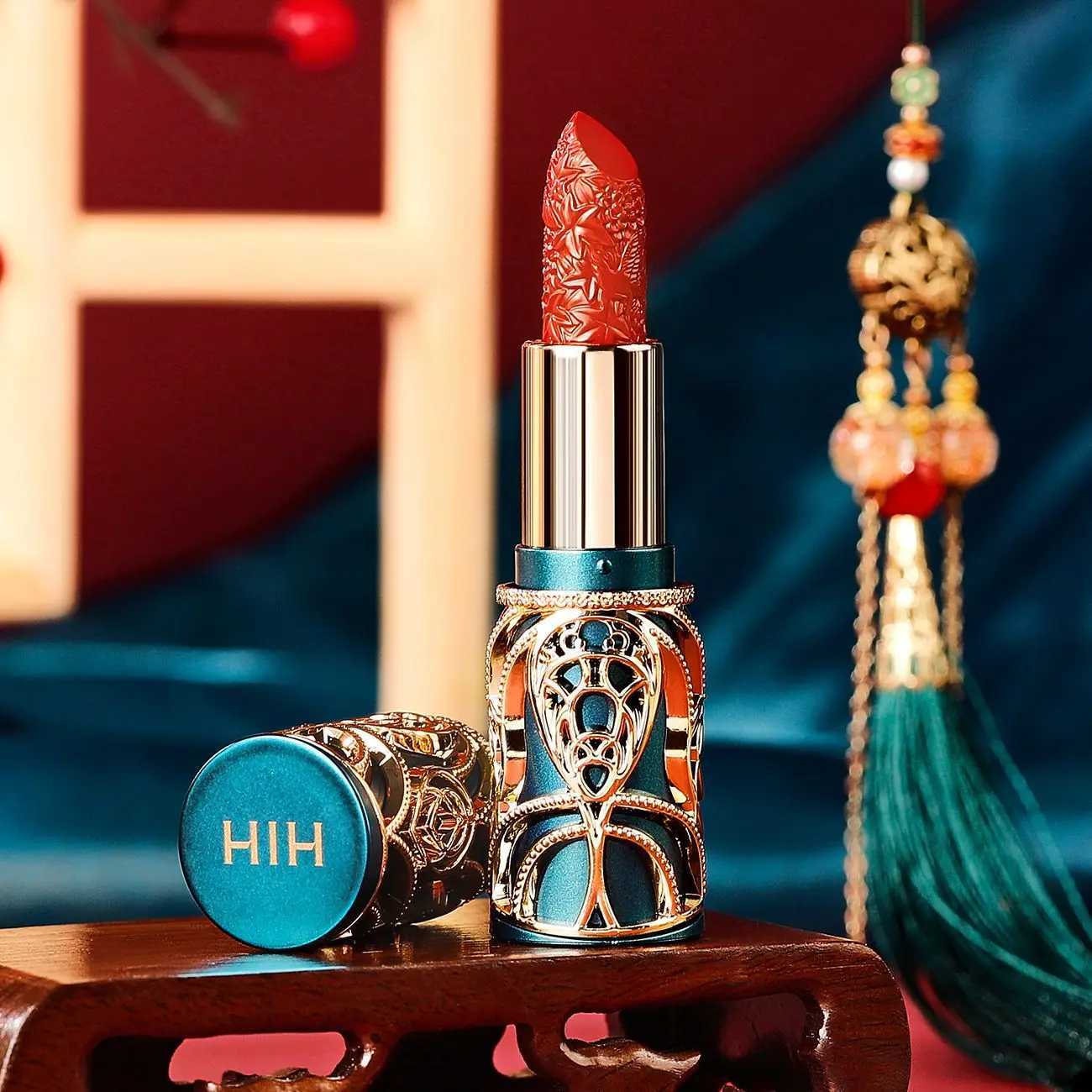 Chinoiserie Carving Lipstick Waterproof Long Lasting Women Velvet Lip Glaze Sexy Women Lip Tint Mud Cosmetics For Gifts XJ250623