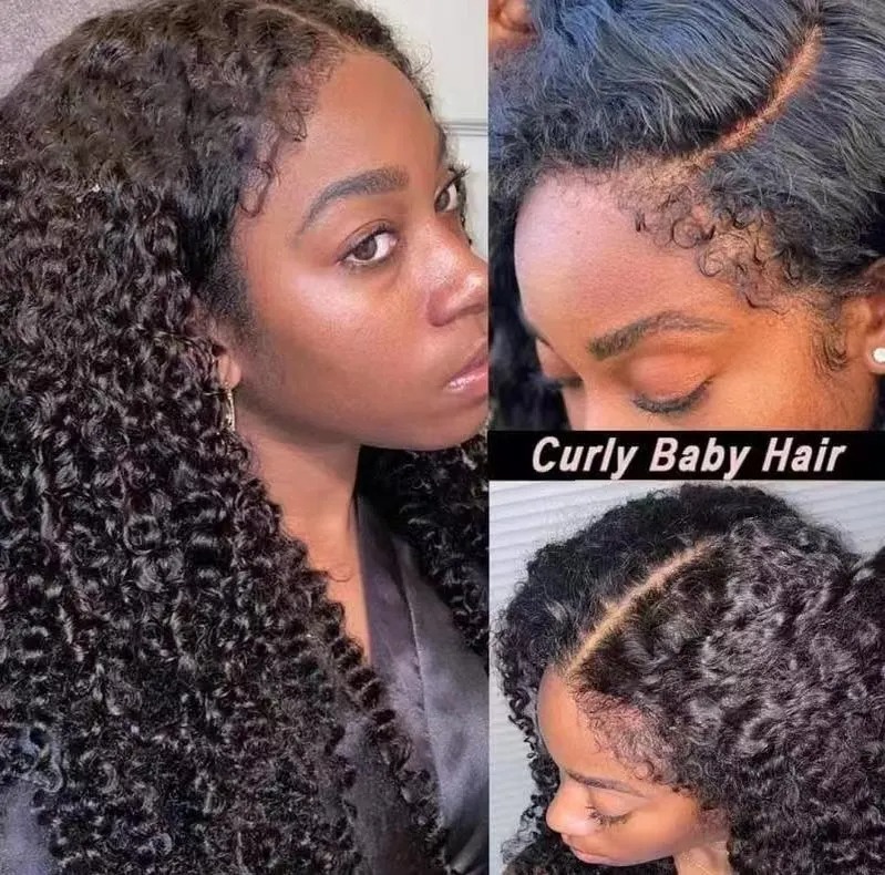 13x4 Hd 250 Density Afro Kinky Curly Wig Human Hair 13x4 Frontal Deep Wave Curly Lace Front Wigs For Women on sale Synthetic