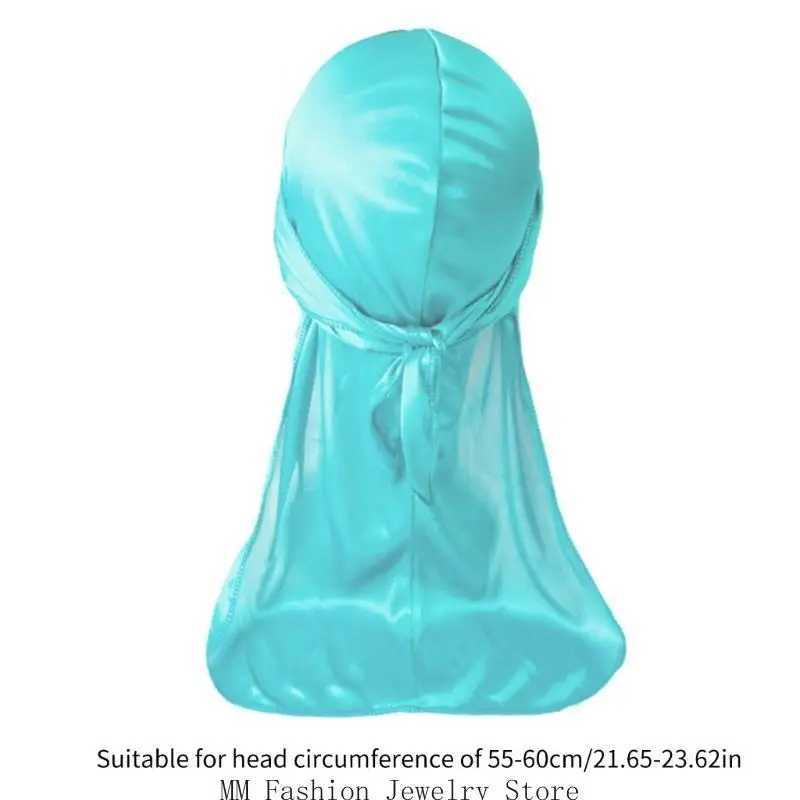 Mens Long Tail Headwrap Breathable Silky Turban Durag for Dreadlocks Braid for Post Swim and Workout Everyday Headwear M250623