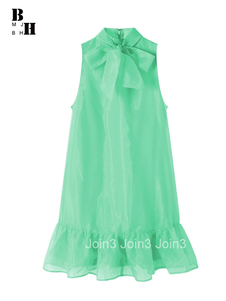 New Fashion Summer Lady Organza Vacation Beach Loose Dress Women Clothing Sweet Sexy Sleeveless Short Mini Party Prom Vestidos