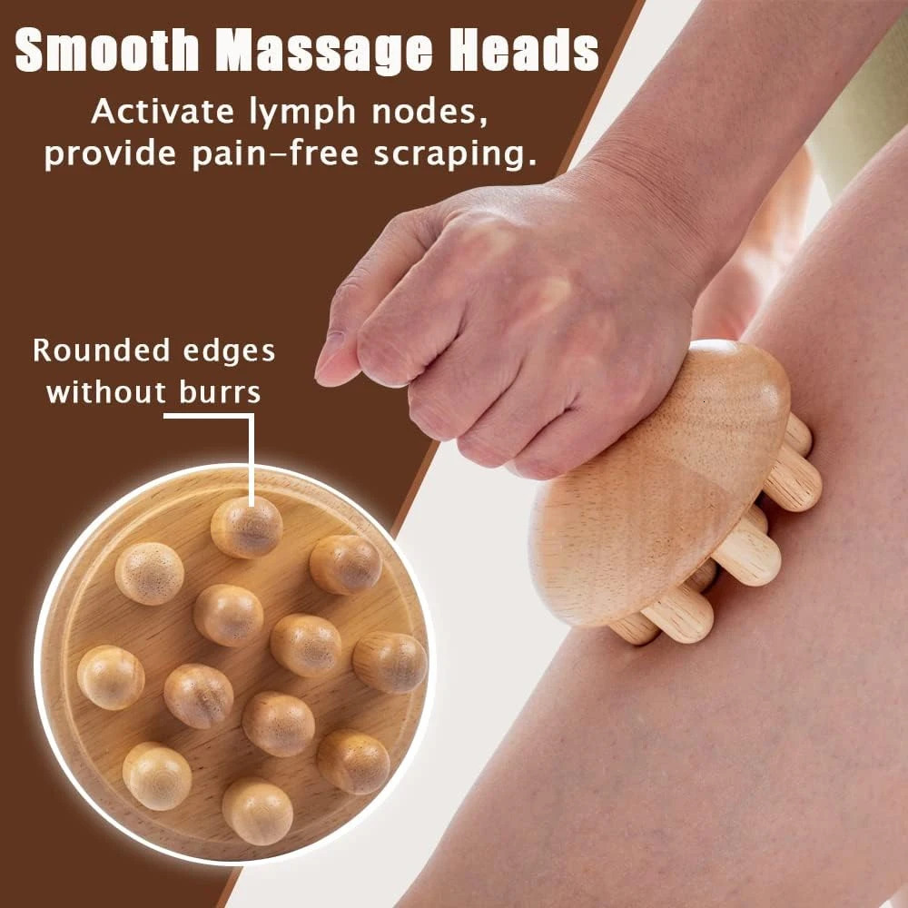 Wooden Mushroom Shape MassageManual Wood Therapy Massage ToolAnti CelluliteMaderoterapiaLymphatic Drainagefor Full Body Use 250619