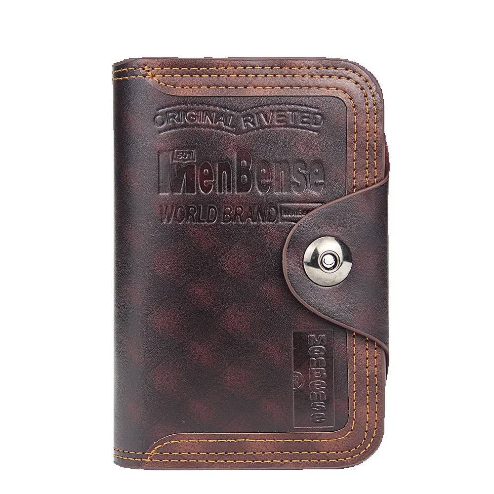 Free Shipping 2025 New Designer Bag Menbense New Men's Wallet Short Style European And American Fashion Large Capacity Magnetic Buckle Men's