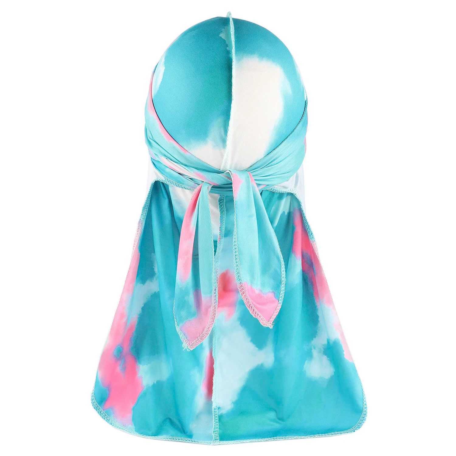 Fashion Camo Mens Silky Durags Turban Print Unisex Silk Durag Headwear Bandans Headband Hair Accessories Pirate Hat Waves Rags M250623