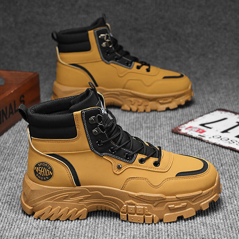 Men's Martin Autumn New Breathable new High-Top Work Korean Style Versatile Thick-Soled Short Boots Trendy Shoes