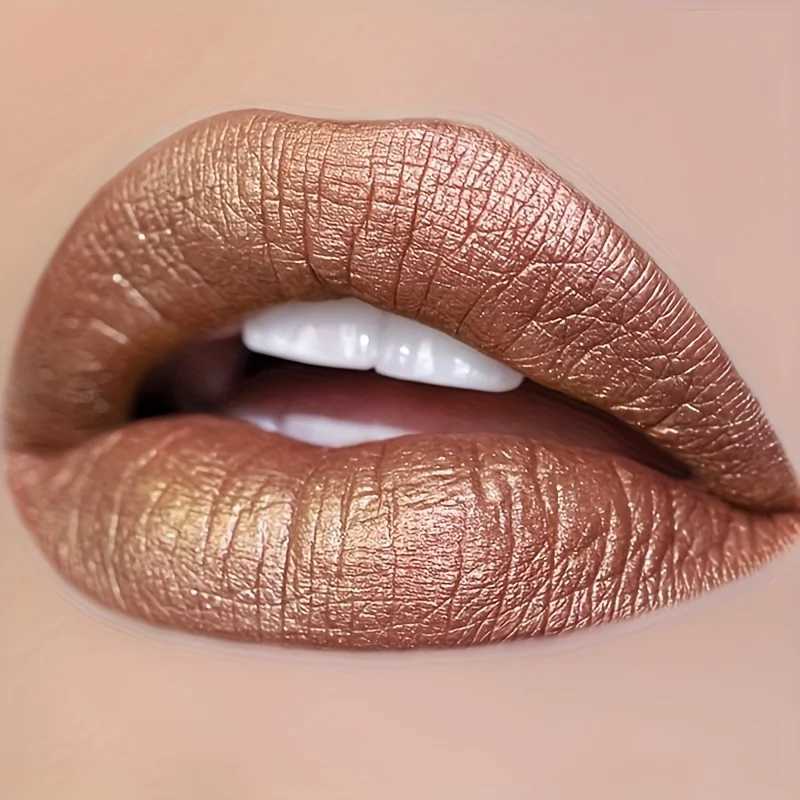 Waterproof Glitter Lipstick - Long-Lasting Shimmering Lipstick with Metallic Finish All Skin Types Adult Use Beauty Lipstick XJ250623