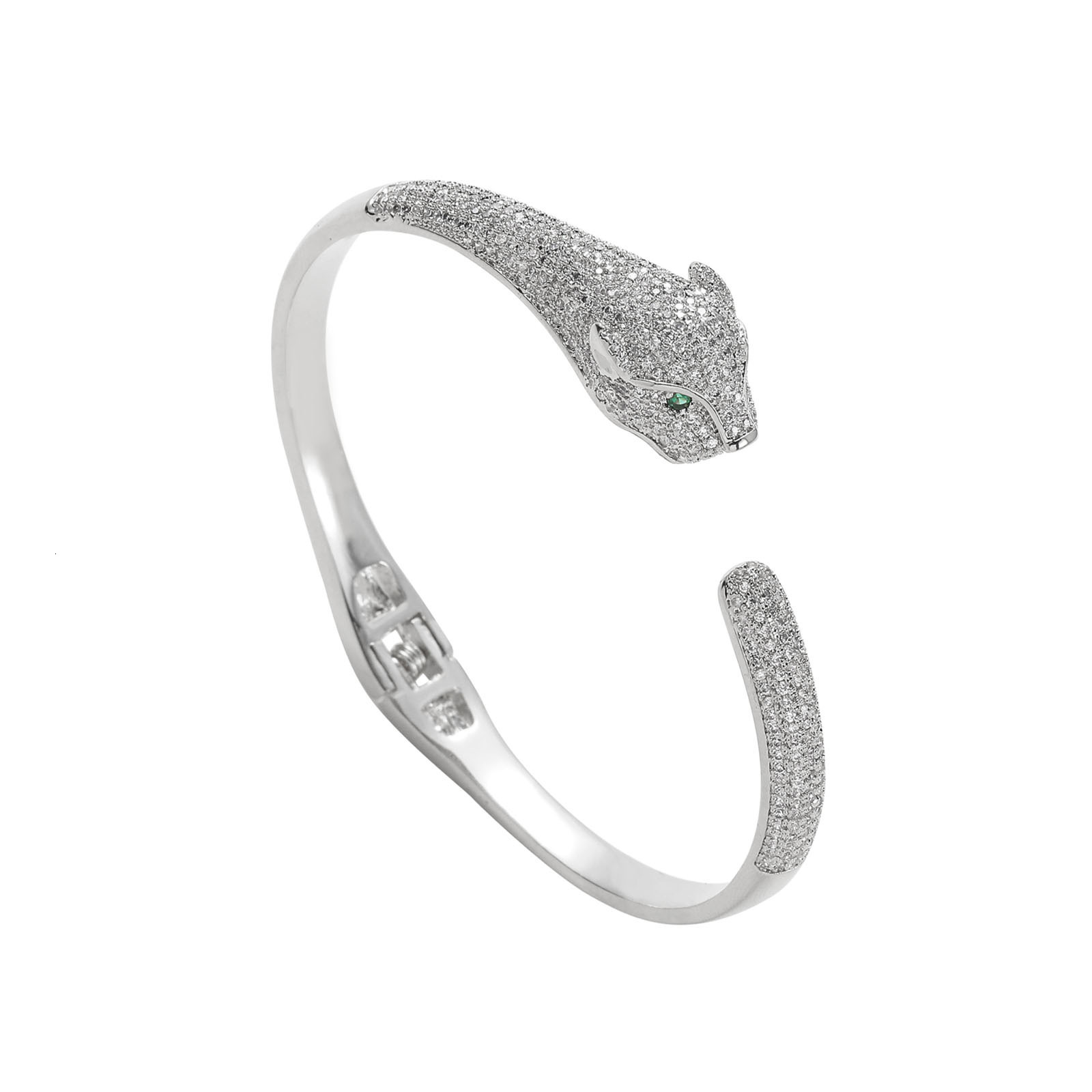 New Arrival Leopard Head Full Iced Out Unisex Hip Hop Moissanite Diamond Inlaid Premium Trendy Bracelet Wristband Pass the diamond tester