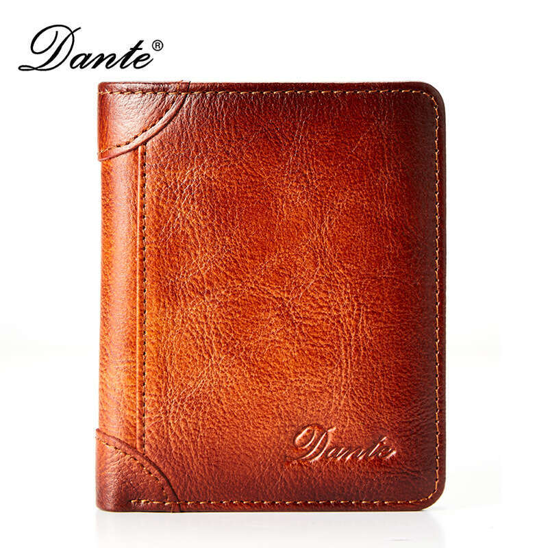 New Men's Two-Fold Vertical First Layer Cowhide Anti-Theft Card Swiping Anti-Degaussing Genuine Leather Wallet