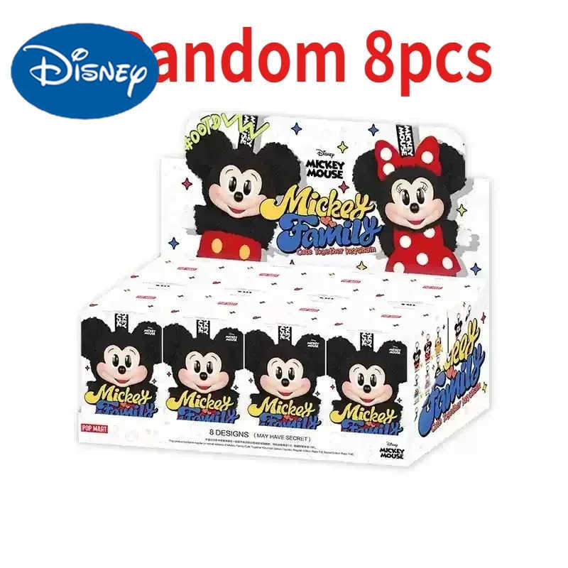 DISNEYVinyl Doll Mickey Mouse Anime Figures Decor Collection Kids Gifts MINISO Mickey Family Cute Together Keychain Series Blind Box W250623