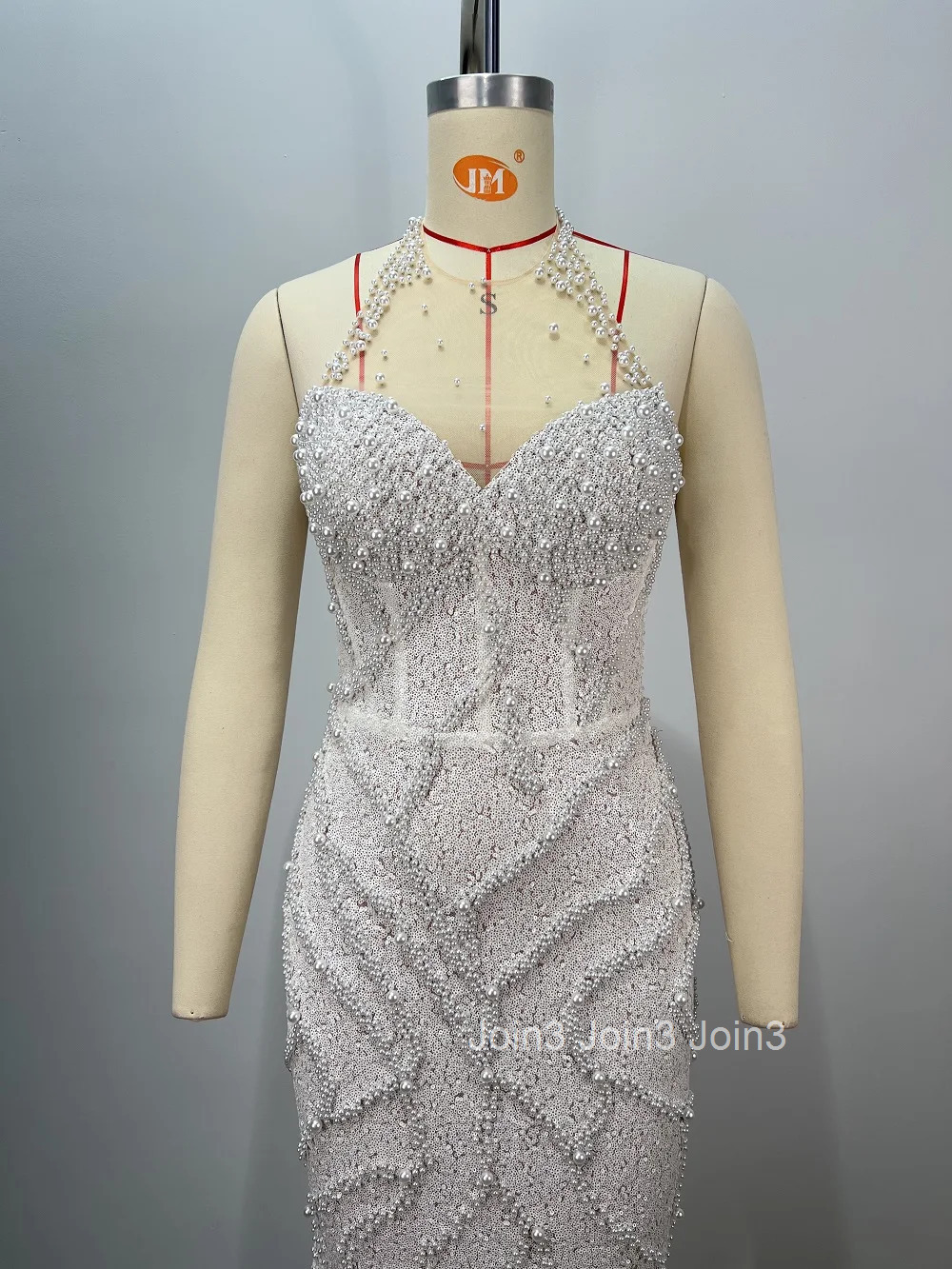 Fashion Embroidered Flares Beading Party Gown Sexy Backless Neck-mounted Dress Chic Sleeveless Long Skirt For Women 72h Shipment