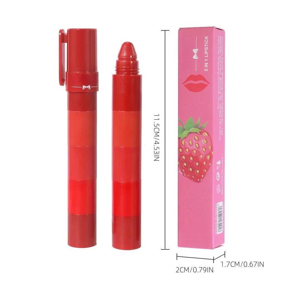 5 in 1 Matte Lipstick Crayon Kit Combo Red Purple Lip Tint Velvet Sexy Multicolour Lipstick Pen Non-stick Cup Lasting Lip Makeup XJ250623