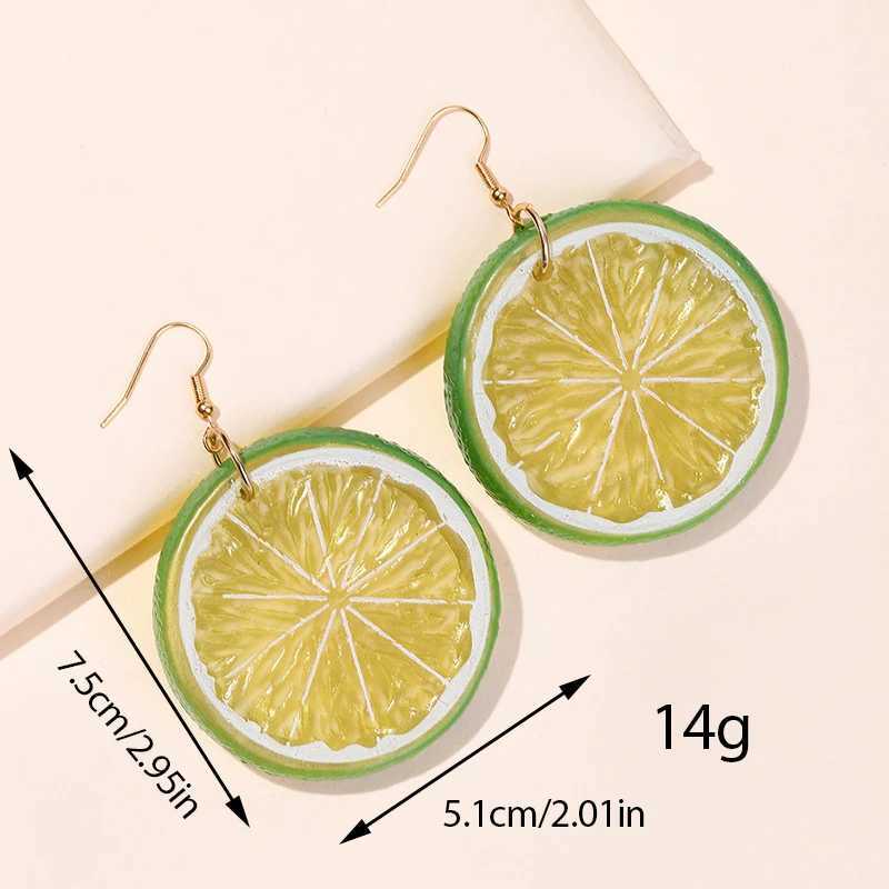 New Fashion Fruit Transparent Pearl Colored Lemon Earrings Y2k Womens Creative Jewelry XJ250623