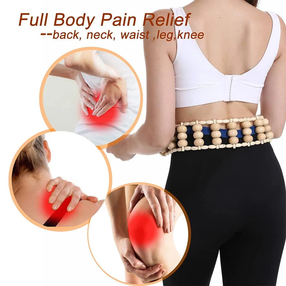 1 PC Wood Massage Roller Wooden Therapy Cellulite Massage Tools Wood Manual Back Massager Roller Rope for Leg Back Pain Relief 250619