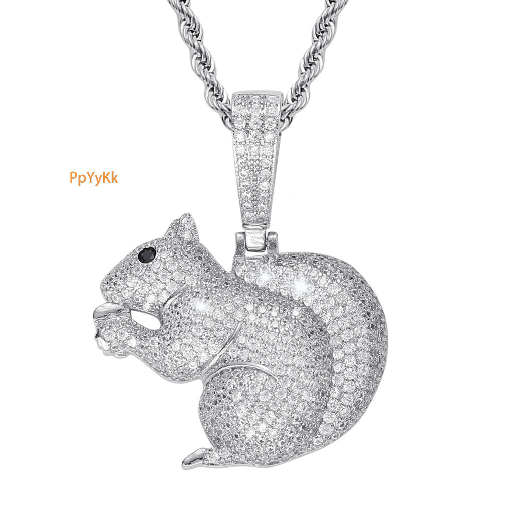 Luxury Moissanite Cute Squirrel Iced Out Bling Hip Hop Unisex Trendy Versatile Labubu Accessory Pass the diamond tester