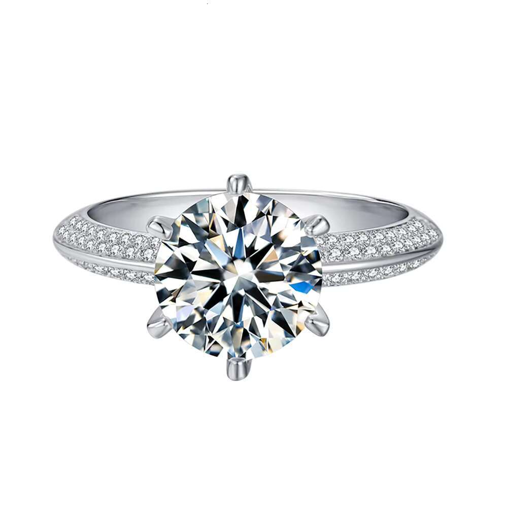 Silver925 Big Diamond Over Moissanite Wedding Ring For Women Girls