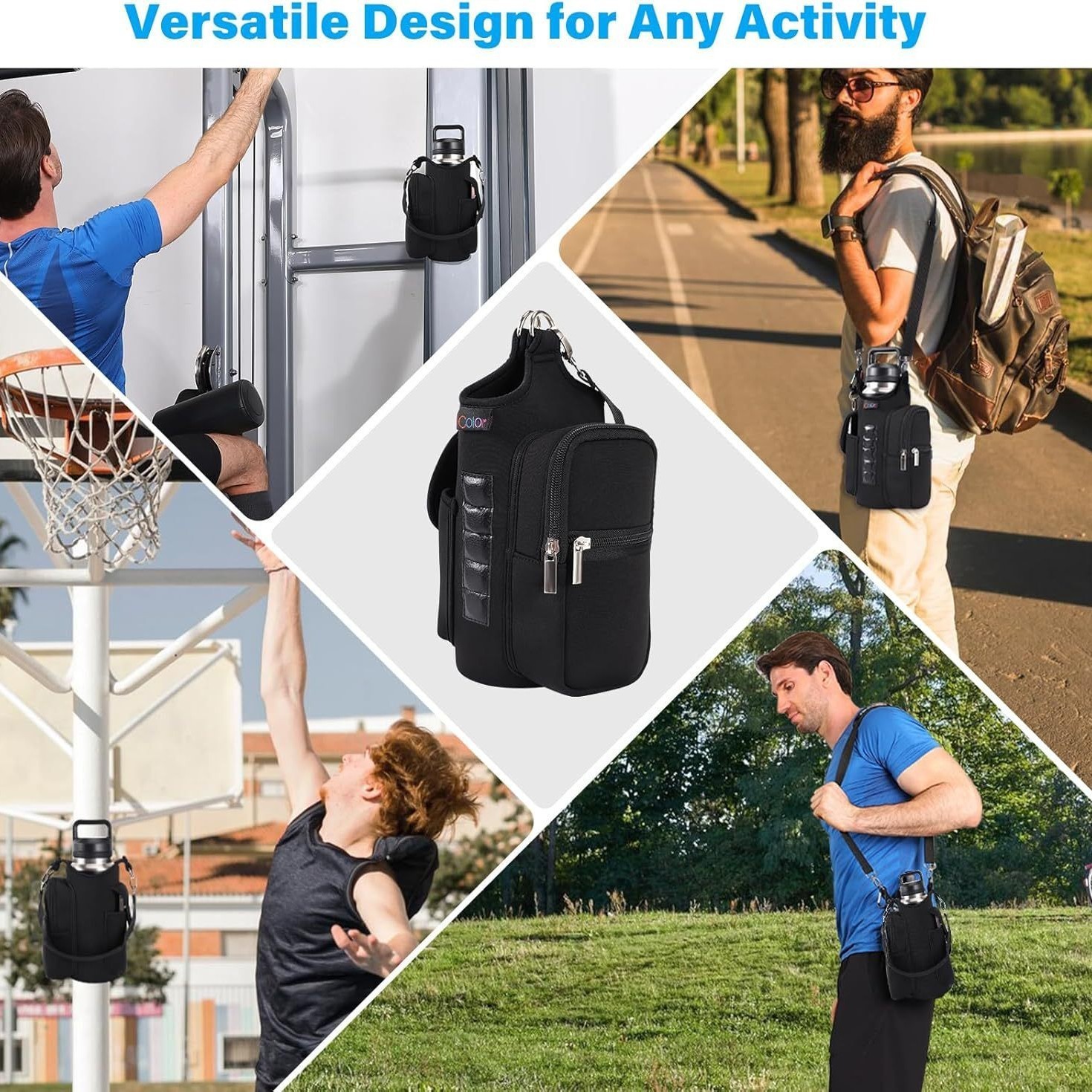 Magnetic fitness bag water bottle holder gym magnetic bag company magnetic cross body fitness bag for gym travel work and exercise 241209