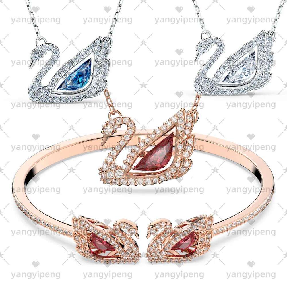 Beating heart Dia Pendant Necklace 14K jewelry INS Style bracelet emotional Gift Jewelry for Women Swan earrings