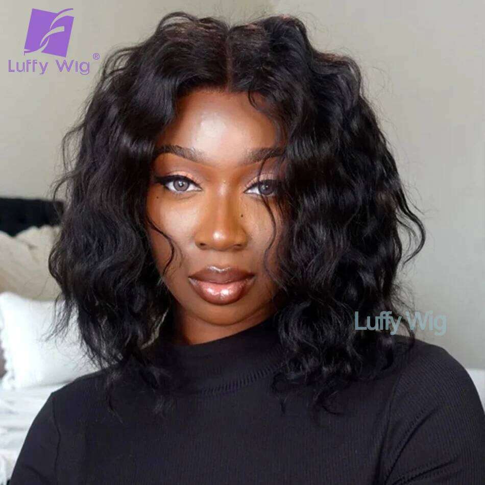 Short Bob 5x5 PU Silk Base Closure Wig Remy Brazilian 13x6 HD Lace Front Human Hair Wigs Pre Plucked For Black Women Luffy