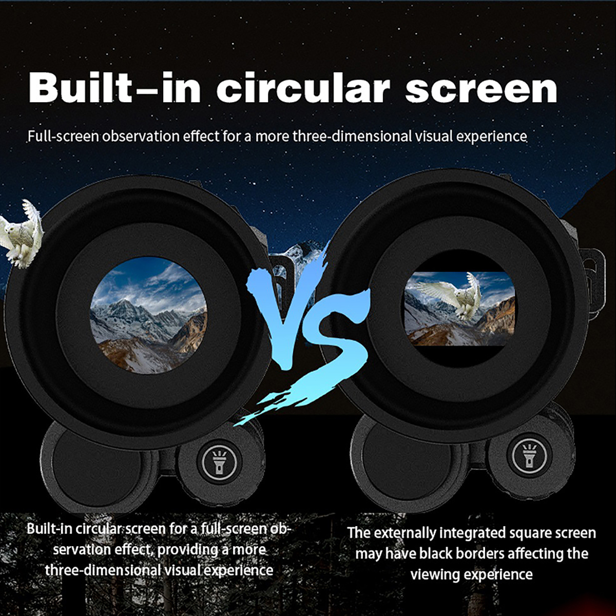 Professional Tactical Monocular Telescope Camera 40MP 4K UHD Digital Infrared Night Vision Monoculars for Hunting
