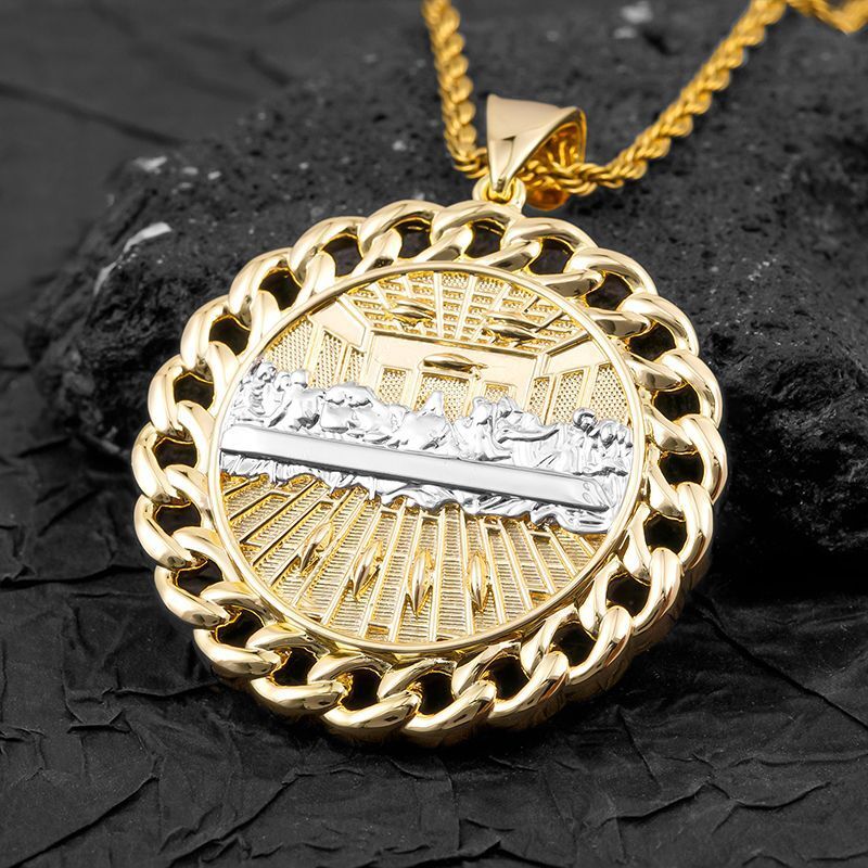 Hip Hop Luxury Jewelry Gold Plated Diamond Inlaid Double Layer Cross Pendant Full Diamond Bling Bling Pendant