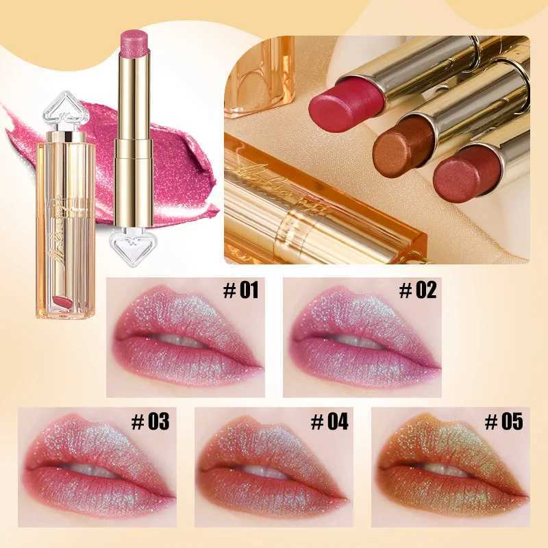 Waterproof Diamond Shimmer Matte Texture Pearlescent Glitter Velvet Lipstick 24H Long Lasting Diamond Lipstick Women Makeup 1PCS XJ250623