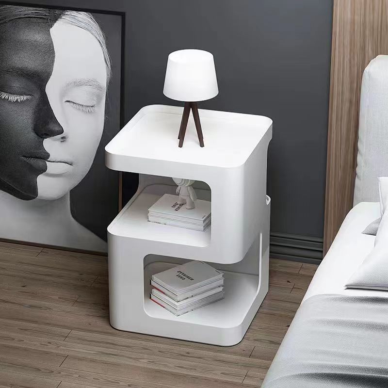 B6236 Small apartment modern simple bedside cabinet creative light luxury style black living room sofa side table