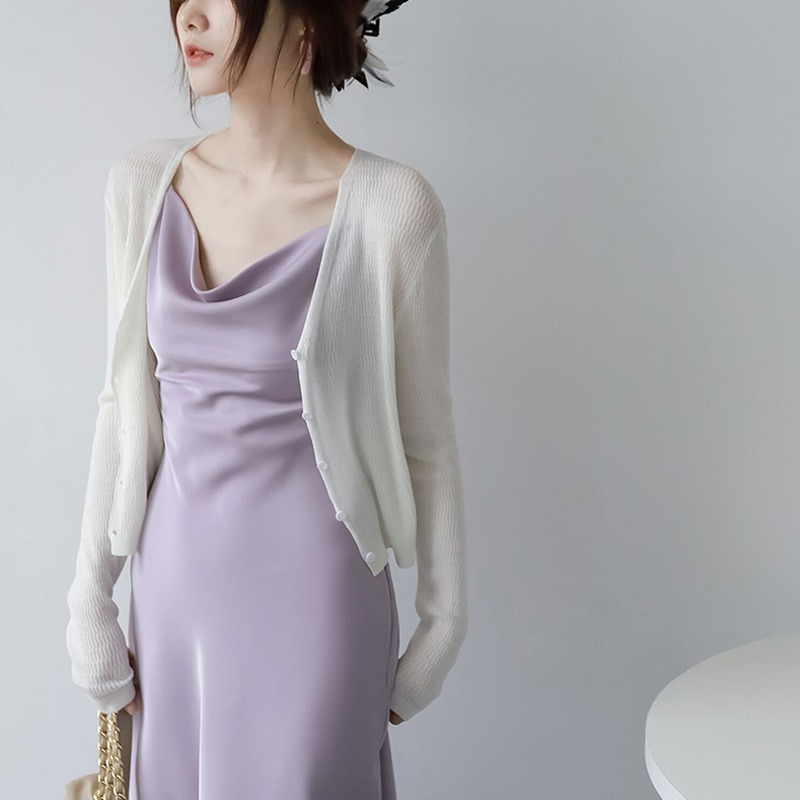 BV330 Summer thin with suspender skirt outer cover air conditioning shirt shawl top