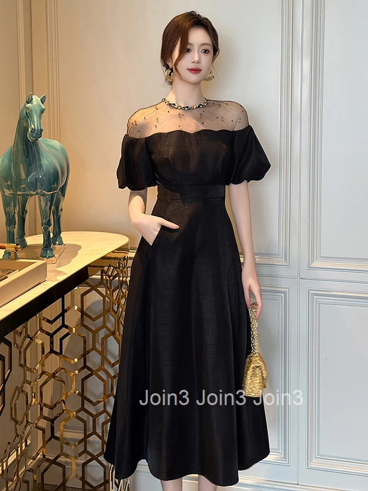 New Summer Fashion Elegant Luxury Evening Dress Women Clothes Sheer Sexy O-Neck Slim Midi A-Line Robe Femme Party Prom Vestidos