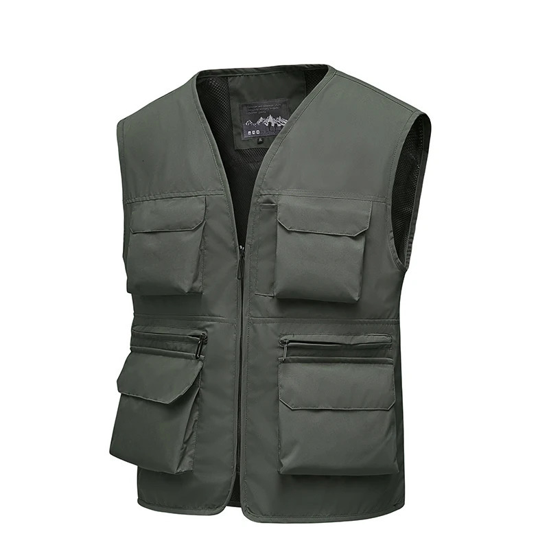 Summer mens outdoor casual vest breathable multi pocket pography fishing vest a must-have for mens outdoor exploration 250617