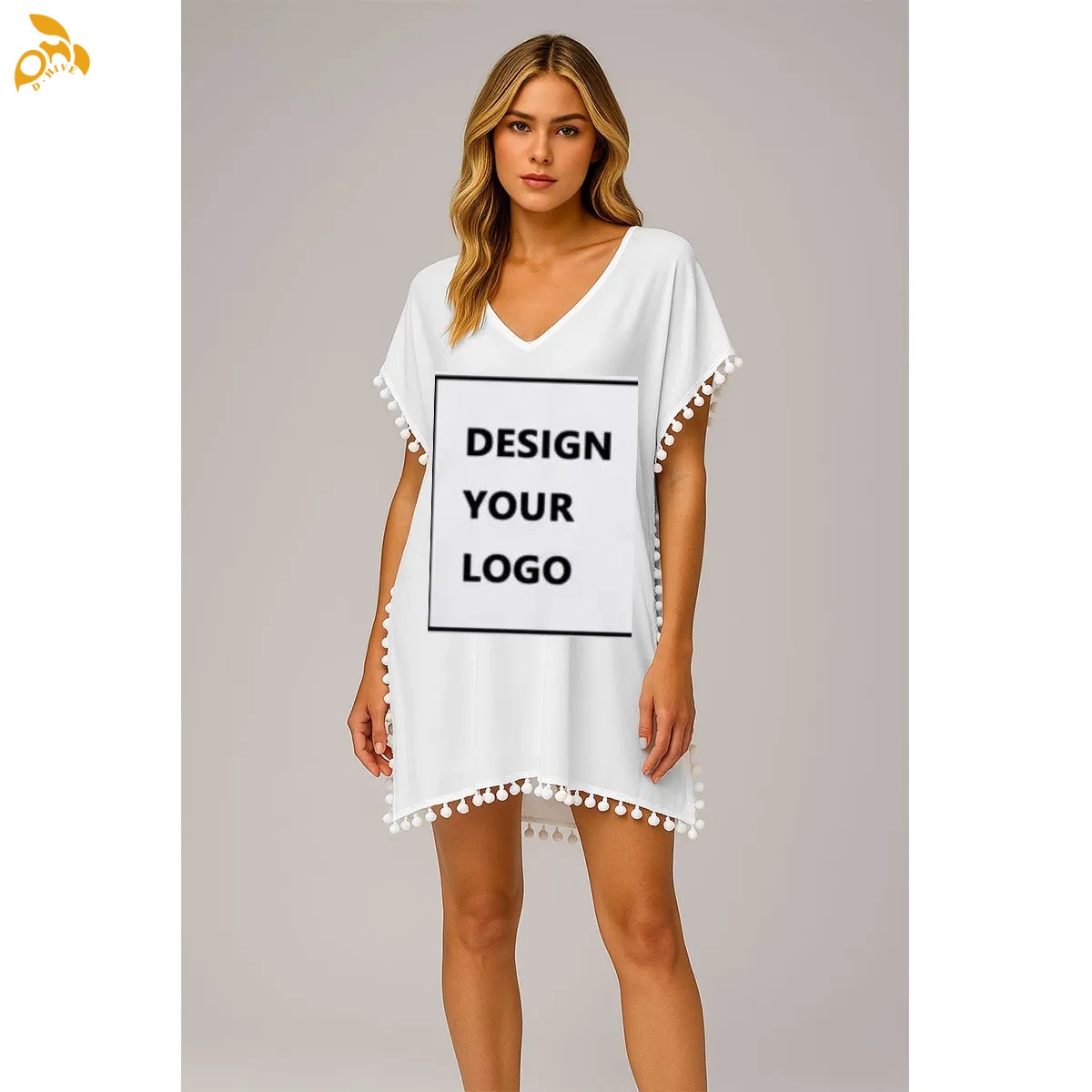 free shipping of customized fashionable American women's chiffon beach blouse 80GSM DTF with exquisite patterns from US