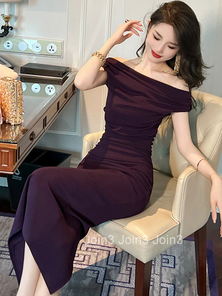 Summer Evening Dress Elegant Women Sexy Off-Shoulder Bodycon Midi Party Gown Robe Femme Mujer Vestidos Fiesta Stretchy Clothes