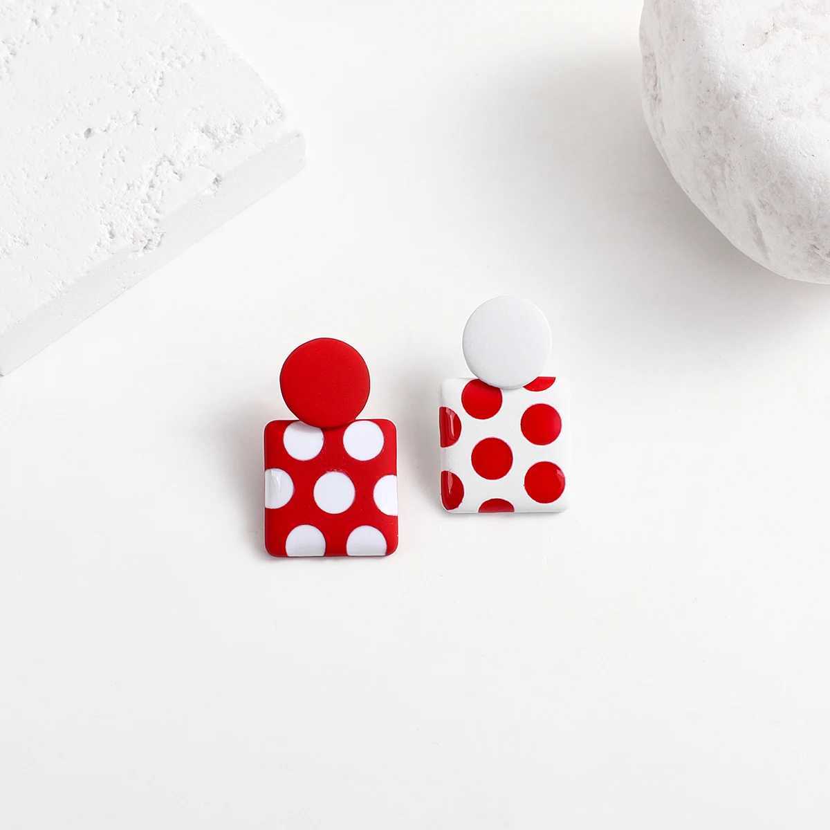 AENSOA Multiple Red Color Earrings Can Bownot Heart Flower Metal Pearl Drop Earrings for Women Girls Christmas Jewelry Gift XJ250623