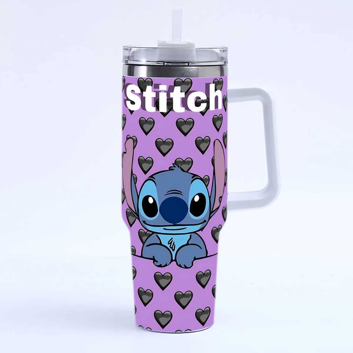 Stitch 40OZ Angel Miniso Tumbler Hot Drinks Water Bottle Heat Preservation Stainless Steel Thermal Mug Printed Travel Mugs Cup X250623