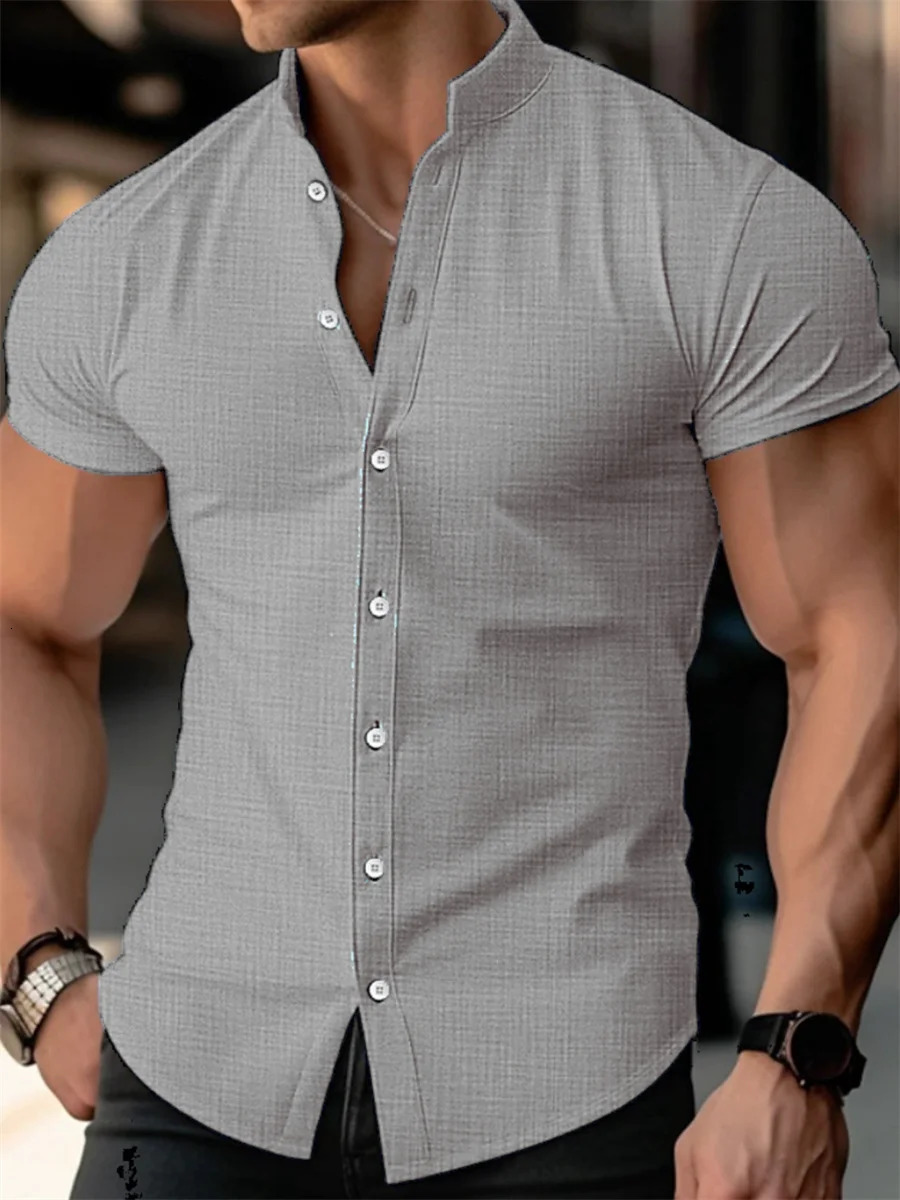 Mens shirt Summer thin shirt Shirt Fashion Standling Shirt Short-sleeved Shirt Outdoor Casual XS-6XL comfortable fabric 250618