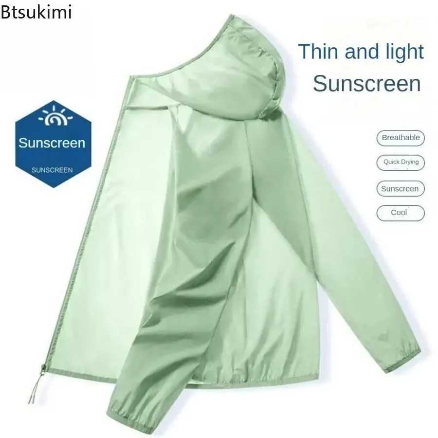 2025 New Mens Cool Breathable Sun Protection Clothes Ultrathin Quick-drying Outdoor Hiking Casual Hooded Couple Sunscreen Coats W250623