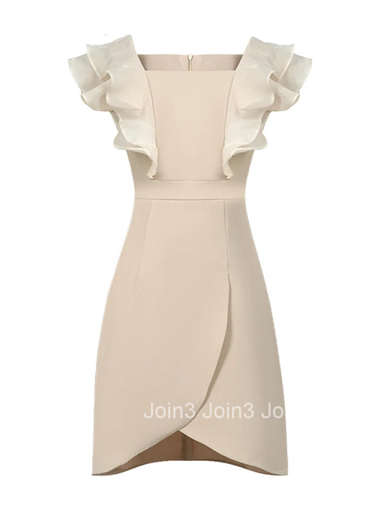 Summer Fashion Sweet Solid Irregular Dress Women Clothes Elegant Sexy Square Collar Slim Mini A-Line Party Prom Vestidos Fiesta