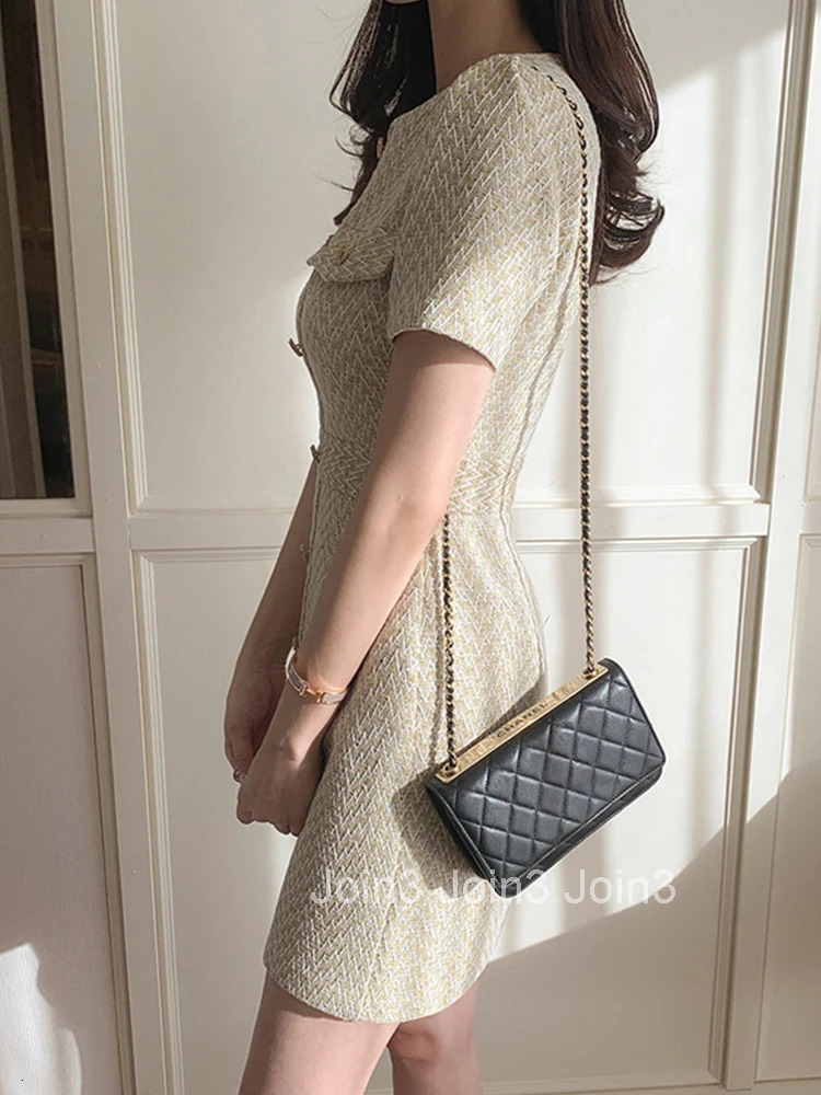 Fashion Summer Retro Short Formal Dress Women Mujer Elegant Office Striped O-Neck Short Sleeve Slim Mini Vestidos Street Clothes