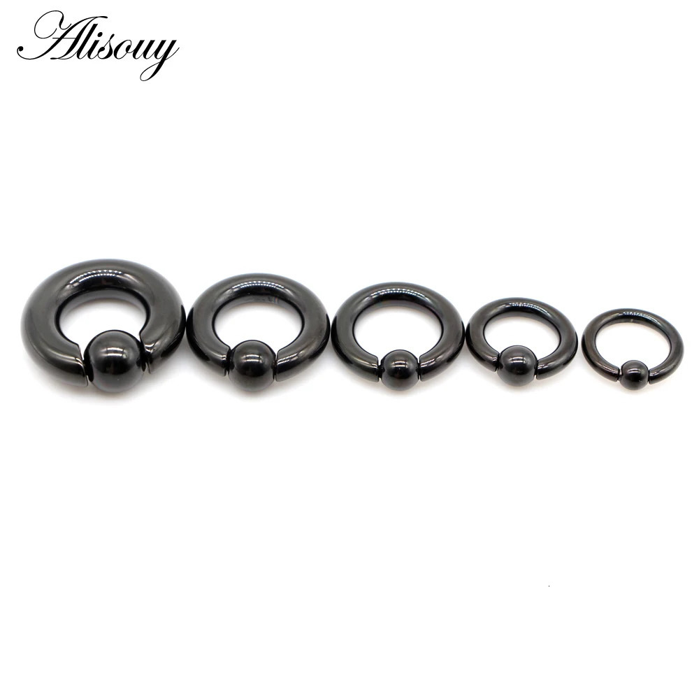 Alisouy 1pc Big Stainless Steel Captive Hoop BCR Eyebrow Tragus Clre Nipple Bar Lips Nose Rings Ear Piercing Body Jewelry 250613