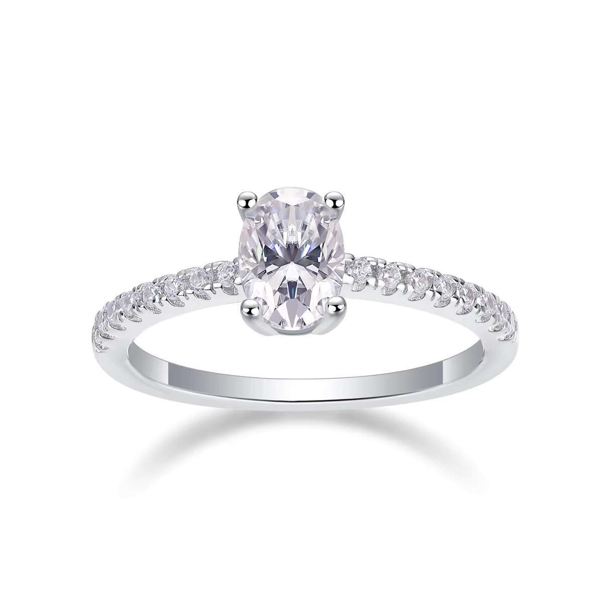 13110 Luxury Fine Jewelry 925 Sterling Silver Zircon Engagement Large Moissanite Diamond Rings for Girls