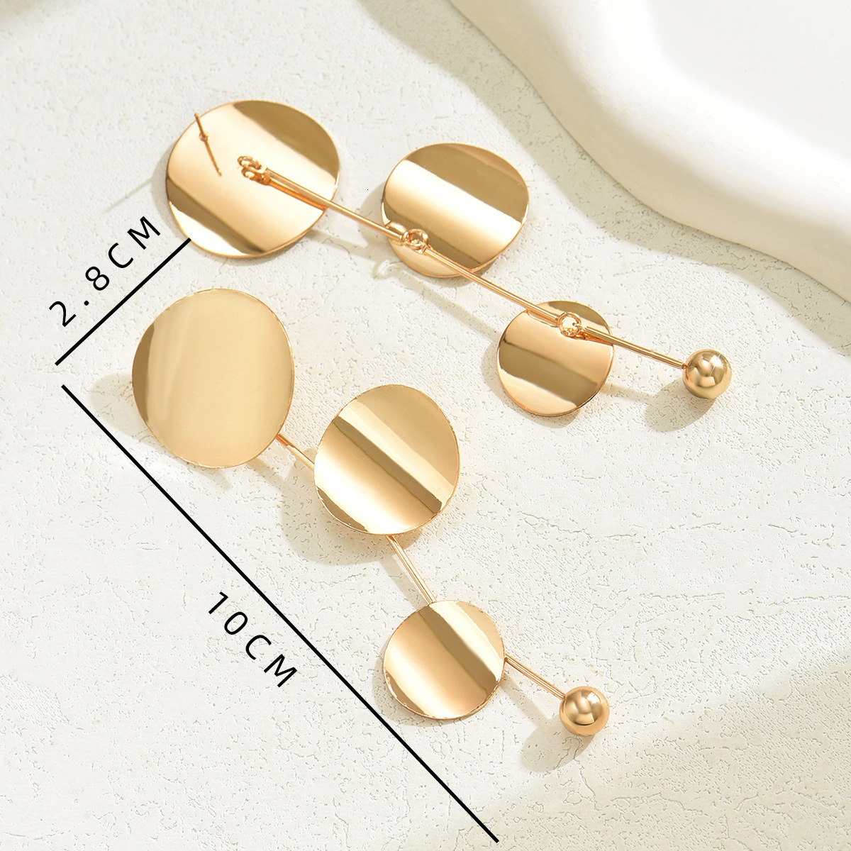 Women's Personality Round Design Drop Earrings High-end Studs