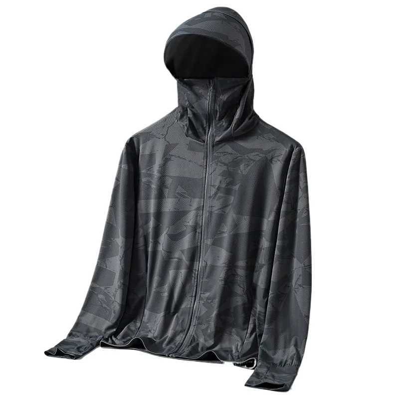 Men Coats UPF 50+ Sunscreen Jacket for Men Hooded Breathable Cool Thin Windbreaker Plus Size Casual Jackets Outerwear Sportswear W250623
