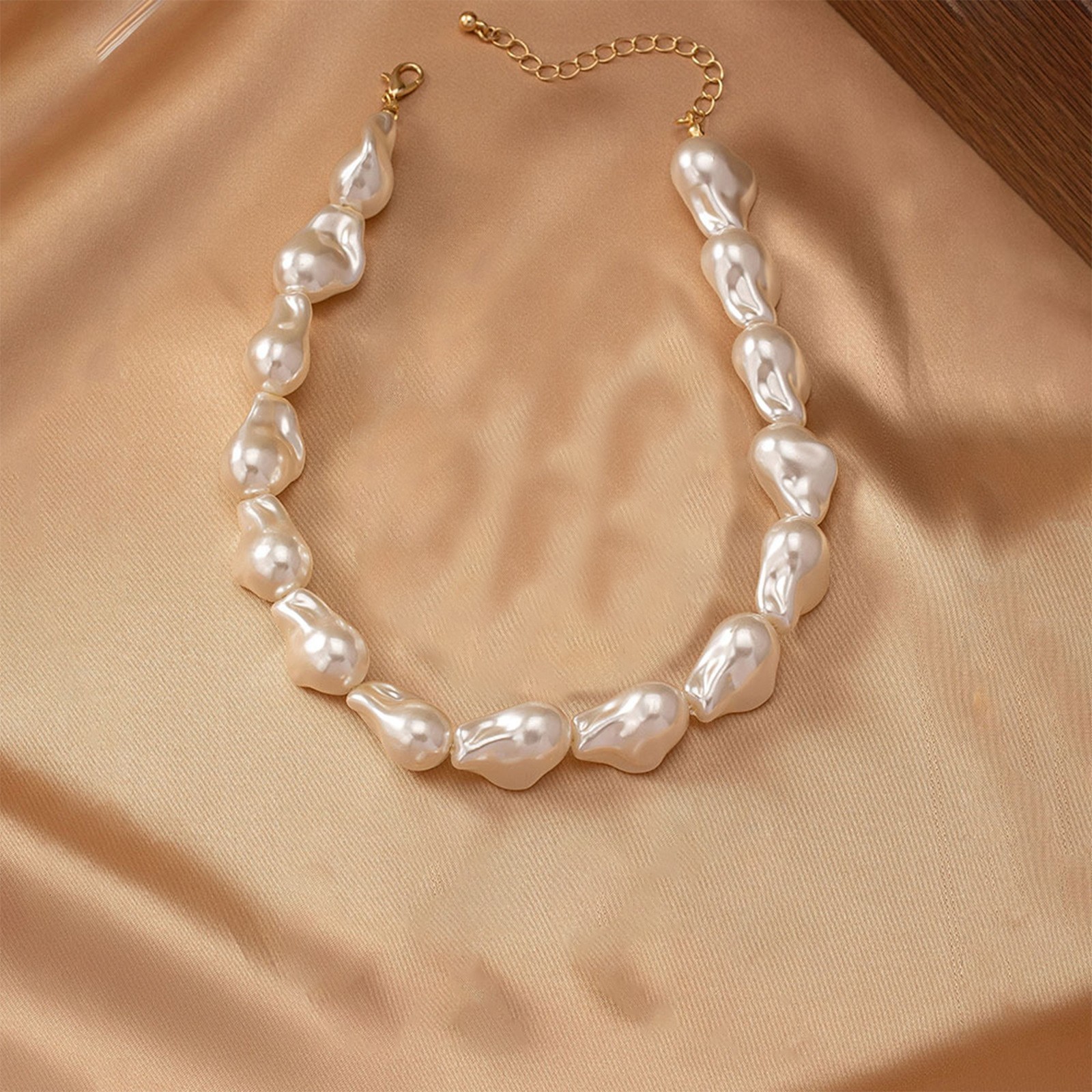 Trendy Irregular Pearl Necklace Bracelet Earring Set Internet Celebrity Female Ins Style Fashion Jewelry Set241115