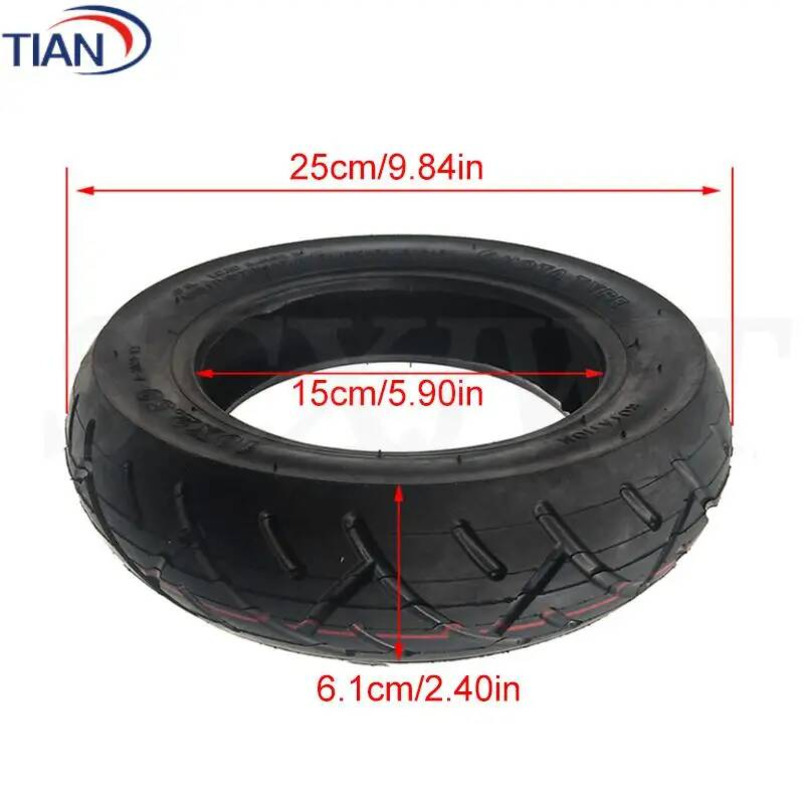 10x2.50 Pneumatic Tire Inner Tube Outer Tyre for 10 Inch Electric Scooter Front and Rear Wheel Replacement Parts