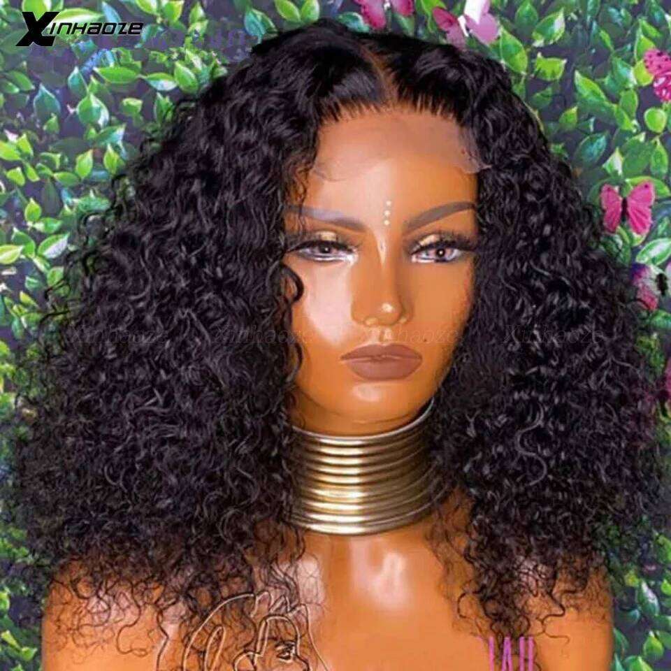 200% Density 13x6 Lace Frontal Human Hair Deep Jerry Kinky Curly Glueless Brazilian Remy Bleached Knots 5x5 Silk Top Wigs