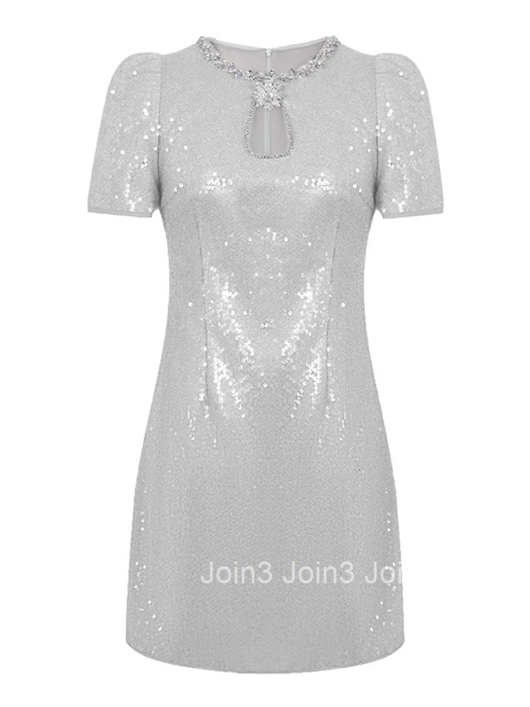 Sparkly Sequin Evening Dress Women Clothes New Summer Elegant Luxury Short Sleeve Slim Mini Short Party Club Prom Vestido Fiesta