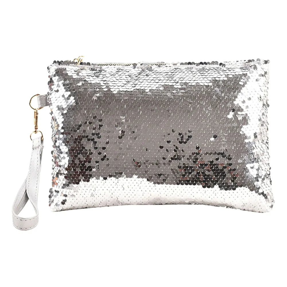 Women Stylish Wrist Bag Large Capacity Shiny Sequin Handbag Glitter Elegant Wallet Party Date Working Commute Bag 250617