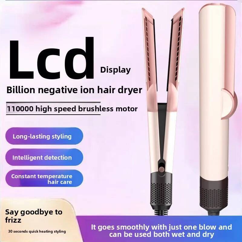 US Plug Professional 2-in-1 Straightener And Dryer Heat-Up Flat Iron Compatible with For DysonsHAirstrait Hair Styling Tool