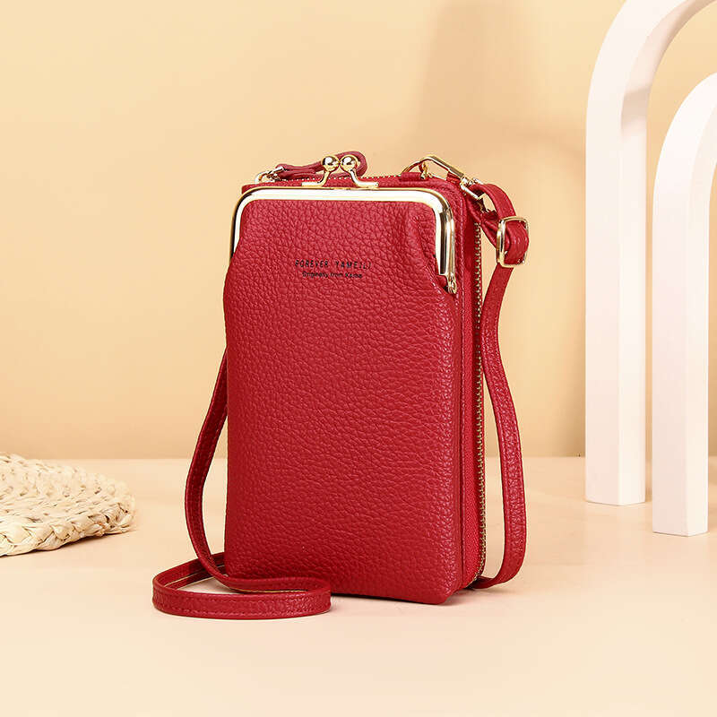 Korean Style New Phone Women's Wallet PU Long Coin Purse Multifunctional Mini Shoulder Crossbody Bag