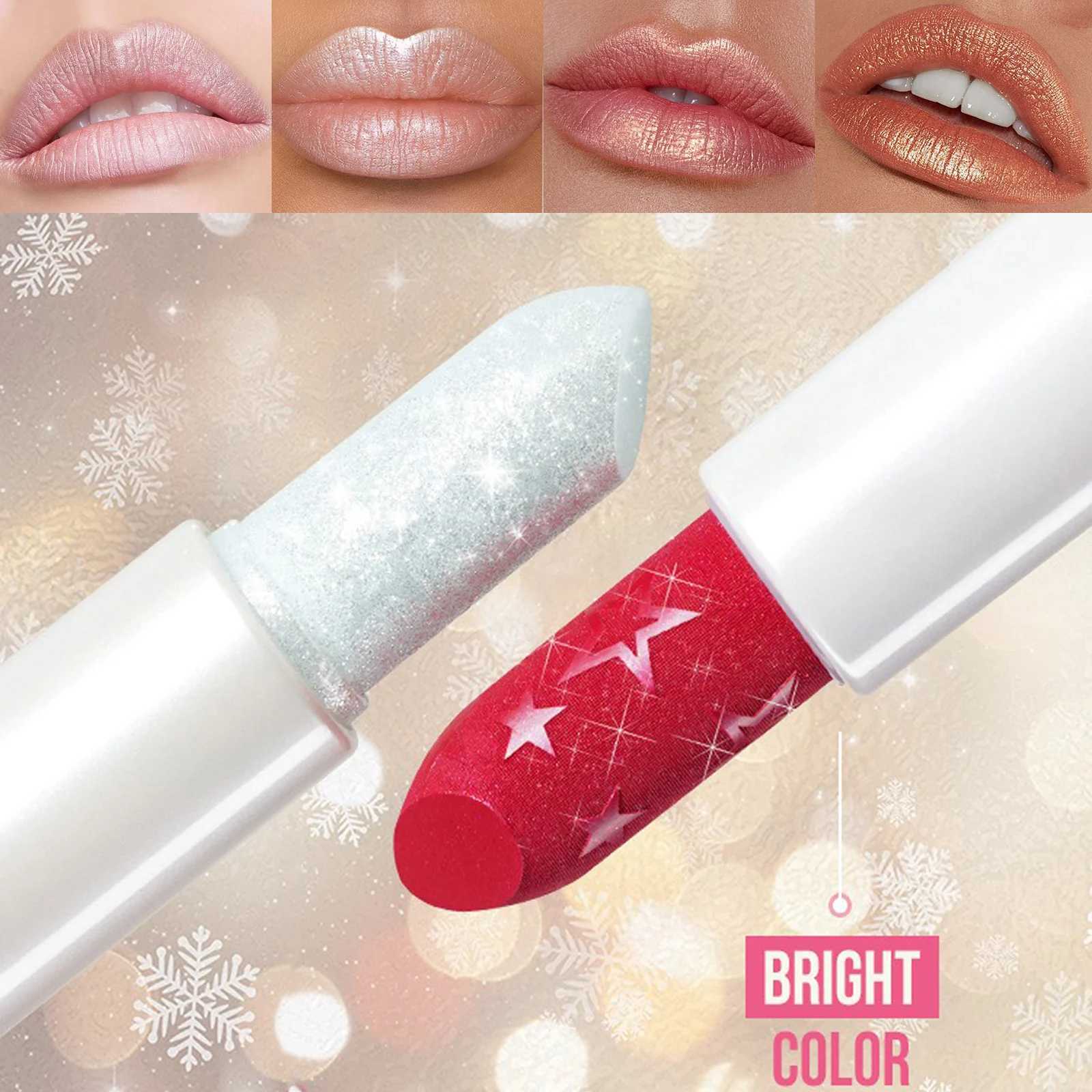 Diamond Pearlescent Lipstick Waterproof Long Lasting Non-stick Cup Matte Velvet Shiny Lipsticks Red Sexy Lips Makeup Cosmetics XJ250623