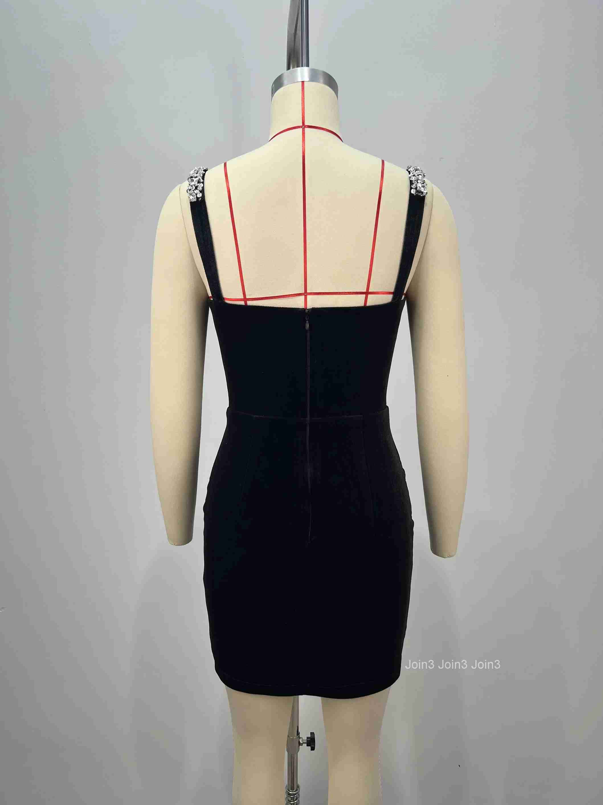 Womens Velvet Bandage Dress Rhinestone Straps Beaded Neckline Deep V Back Zipper Evening Gown Formal Wedding Guest